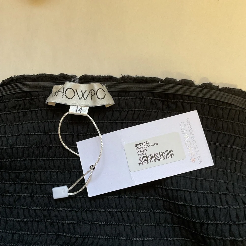 Showpo Moon Dusk Dress in Black Size 14